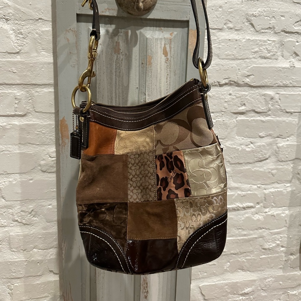 Coach Patchwork Design Medium Shoulder Bag - image 1